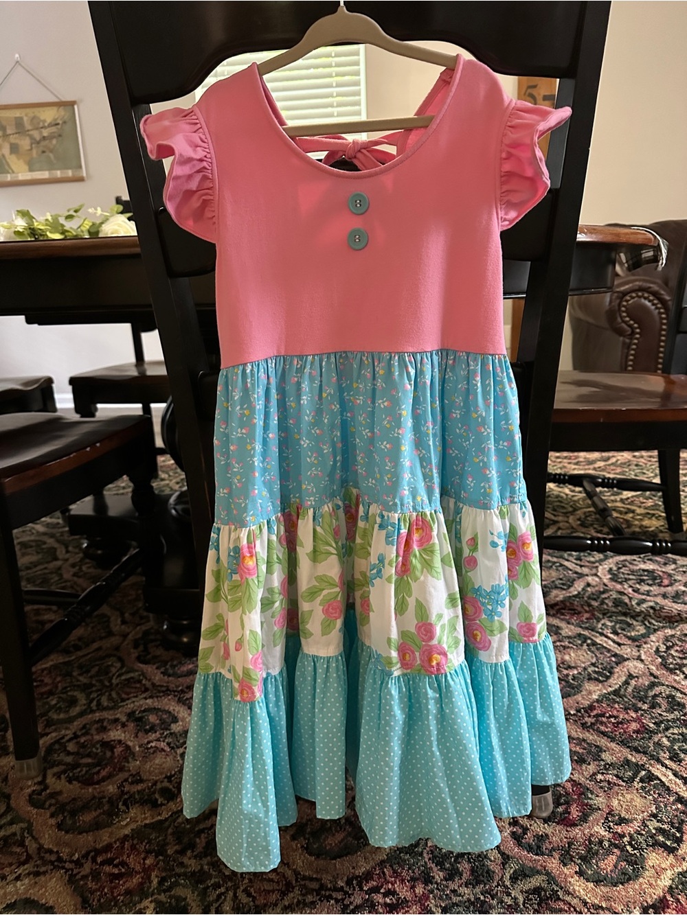 Pink and Blue Floral Eleanor Rose Dress